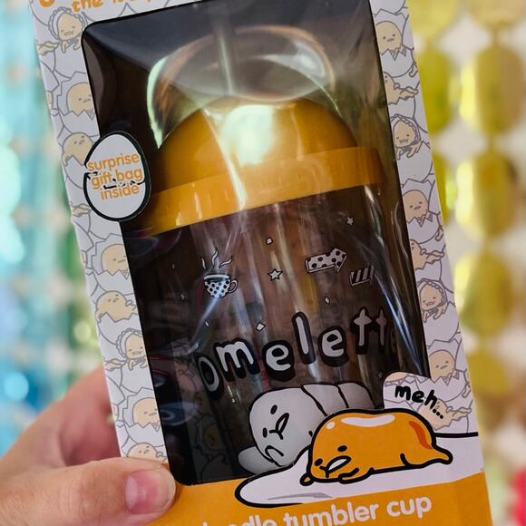 Gudetama The Lazy Egg Doodle Tumbler Cup - Picture 2 of 3
